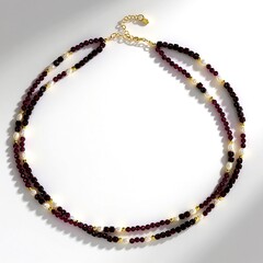 Collier en argent et Grenat du Mozambique (Riya)