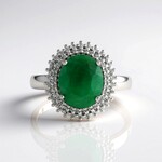 Anello in argento con Berillo color smeraldo