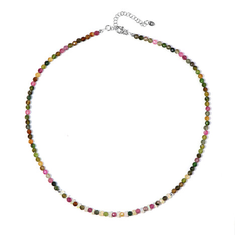 Zilveren halsketting met toermalijnen