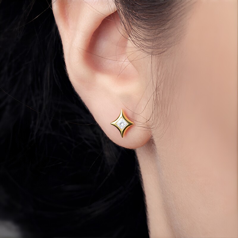 Pendientes en oro con Diamante SI2 (G)  (Annette)