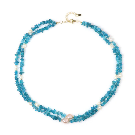 Collar en plata con Apatita azul neón (Riya)