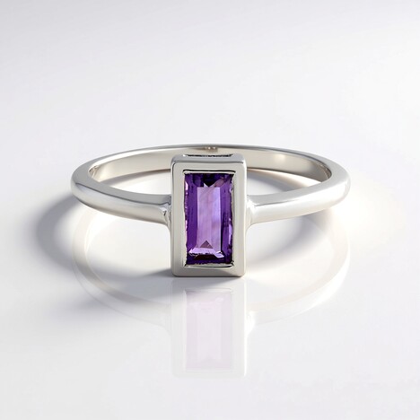 Anello in argento con Ametista del Marocco (MONOSONO COLLECTION)