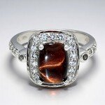 Anello in argento con Occhio di Tigre Rosso