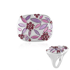 Zilveren ring met rhodolieten (Adela Silber)