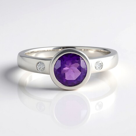 Anello in argento con Ametista del Marocco