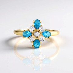 Anello in argento con Apatite Blu Neon