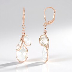 Orecchini in argento con Quarzo Bianco (KM by Juwelo)