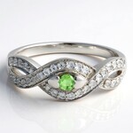 Anello in argento con Granato Menta Merelani