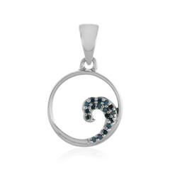 Blauer I3 Diamant-Silberanhänger