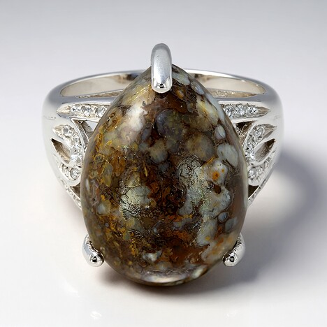 Anello in argento con Quarzo Dinosauro