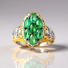 Anello in argento con Smeraldo Zambia (Gems en Vogue)