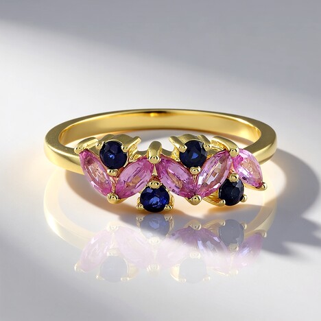 Anello in oro con Zaffiro Ceylon Rosa (Adela Gold)