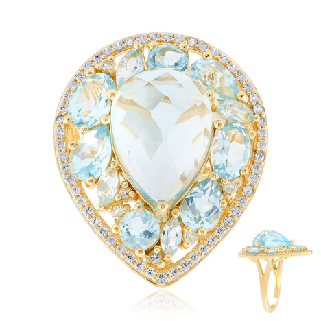 Himmelblauer Topas-Silberring