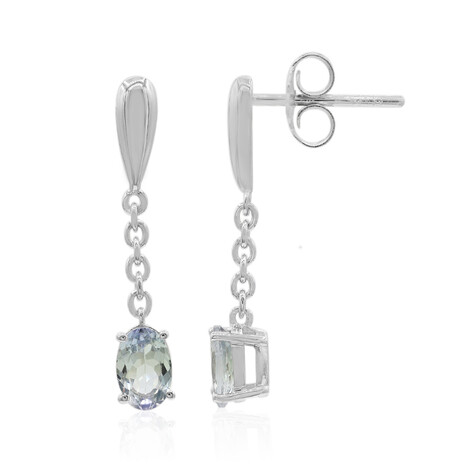 Grüner Tansanit-Silberohrringe