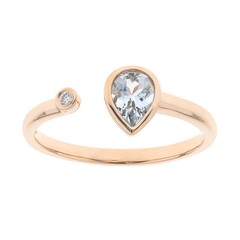 Bague en or et Aigue-Marine du Brésil AAA (CIRARI)