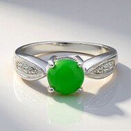 Anello in argento con Crisoprasio Imperiale