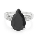 Zilveren ring met een zwarte spinel