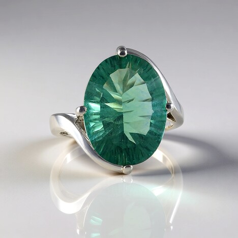 Anello in argento con Fluorite Verde