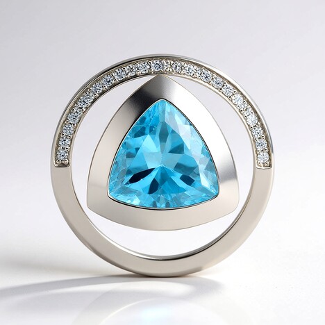 Ciondolo in argento con Topazio Blu Cielo (MONOSONO COLLECTION)