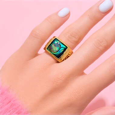 Abalone-Muschel-Silberring (Art of Nature)
