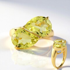 Anello in argento con Quarzo Limone