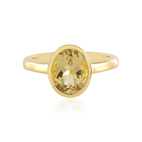 Zilveren ring met een gele beril