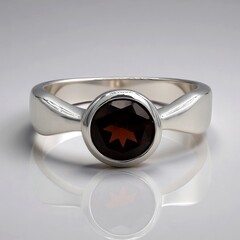 Anello in argento con Granato Mozambico
