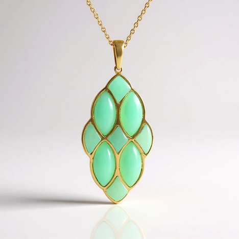 Collana in argento con Crisoprasio (KM by Juwelo)