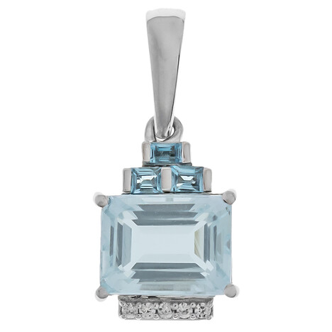 Colgante en platino con Aguamarina
