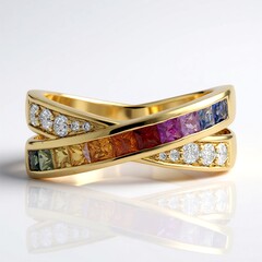 Anello in oro con Zaffiro Fancy