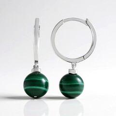 Orecchini in argento con Malachite