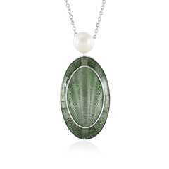 Collier en argent et Perle blanche de culture d'eau douce (Adela Silber)