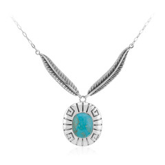 Blauer Kingman Mohave-Türkis-Silbercollier (Jones Lee)