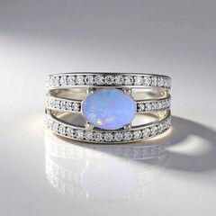 Anello in argento con Opale Australiano