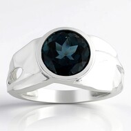 Bague en argent et Topaze bleu de Londres (Pallanova)