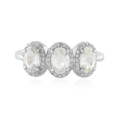 Anello in argento con Zaffiro Bianco