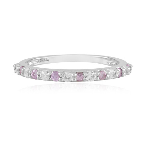 Pink Sapphire Silver Ring