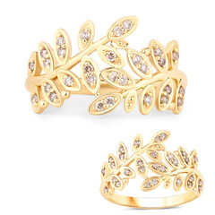 Anillo en oro con Diamante chocolate I2
