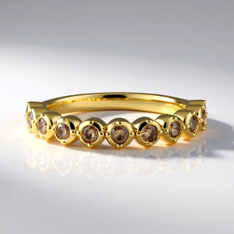 Anello in argento con Diamante Cioccolato I2