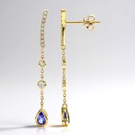 Pendientes en oro con Tanzanita AAA (CIRARI)