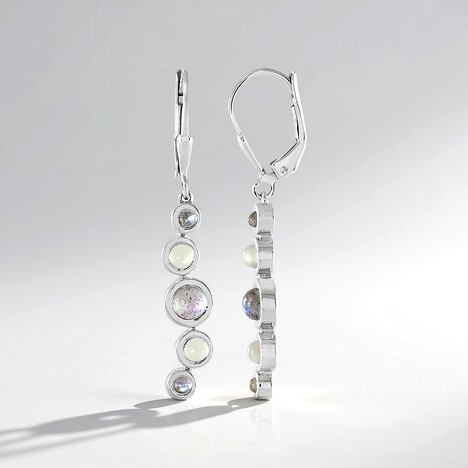 Orecchini in argento con Labradorite Verde Maniry (KM by Juwelo)