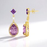 Orecchini in argento con Fluorite Viola