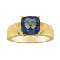 Blauer Mystik-Quarz-Silberring