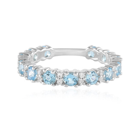 Schweizblauer Topas-Silberring