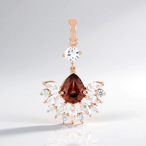 Ciondolo in argento con Zircone Rosa (Adela Silber)