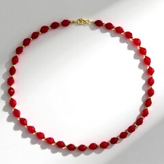Collana in argento con Quarzo Rosso