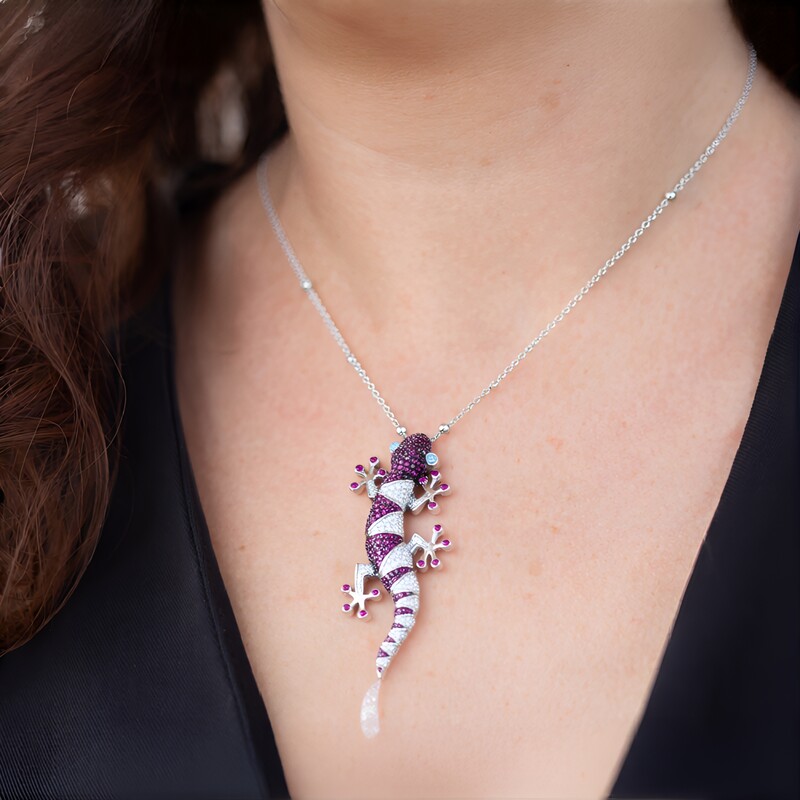 Edelstein-Silberhalskette (Dallas Prince Designs)