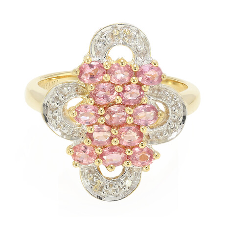 Nicht erhitzter Padparadscha-Saphir-Goldring (AMAYANI)