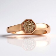 Gouden ring met een SI1 Argyle Rose De France Diamant (Annette)
