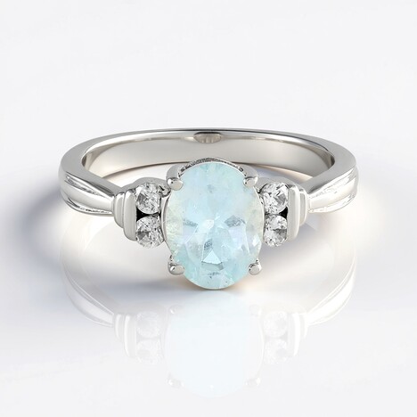 Anello in argento con Acquamarina Brasiliana